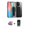 MARSİLYAN™- iPhone 15 Kılıf Nova Işık Koleksiyonu - Şeffaf 360 Full Body Arka Koruyucu + Raze Metal Kamera Lens - SI