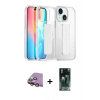 MARSİLYAN™- iPhone 15 Kılıf Nova Işık Koleksiyonu - Siyah 360 Mat Full Body Arka Koruyucu + Raze Metal Kamera Lens - PE