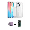 MARSİLYAN™- iPhone 15 Kılıf Nova Işık Koleksiyonu - Siyah 360 Mat Full Body Arka Koruyucu + Raze Metal Kamera Lens - YL