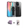 MARSİLYAN™- iPhone 15 Kılıf Nova Işık Koleksiyonu - Siyah Bilvis 3D Mat Cam Ekran Koruyucu + Raze Metal Kamera Lens - YL
