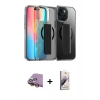 MARSİLYAN™- iPhone 15 Kılıf Nova Işık Koleksiyonu - Siyah Bilvis 3D Mat Cam Ekran Koruyucu + Raze Metal Kamera Lens - SI
