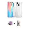 MARSİLYAN™- iPhone 15 Kılıf Nova Işık Koleksiyonu - Siyah Bilvis 3D Mat Cam Ekran Koruyucu + Raze Metal Kamera Lens - SI
