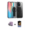 MARSİLYAN™- iPhone 15 Kılıf Nova Işık Koleksiyonu - Siyah Buffer Hayalet Cam Ekran Koruyucu + Raze Metal Kamera Lens - YL