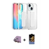 MARSİLYAN™- iPhone 15 Kılıf Nova Işık Koleksiyonu - Siyah Buffer Hayalet Cam Ekran Koruyucu + Raze Metal Kamera Lens - SI