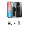 MARSİLYAN™- iPhone 15 Kılıf Nova Işık Koleksiyonu - Siyah Joko Magic 5D Cam + Bilvis Titan Kamera Lens - YL