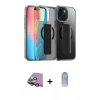 MARSİLYAN™- iPhone 15 Kılıf Nova Işık Koleksiyonu - Siyah Joko Magic 5D Cam + Raze Metal Kamera Lens - PE
