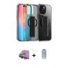 MARSİLYAN™- iPhone 15 Kılıf Nova Işık Koleksiyonu - Siyah Joko Magic 5D Cam + Raze Metal Kamera Lens - SI