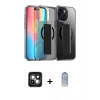 MARSİLYAN™- iPhone 15 Kılıf Nova Işık Koleksiyonu - Siyah Joko Magic 5D Cam + PVD Metal Kamera Lens - YL