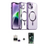 MARSİLYAN™- iPhone 15 Kılıf Nova Işık Özel Seri - Şeffaf 360 Full Body Arka Koruyucu + Bilvis Titan Kamera Lens - PE