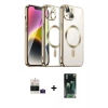 MARSİLYAN™- iPhone 15 Kılıf Nova Işık Özel Seri - Şeffaf 360 Full Body Arka Koruyucu + Bilvis Titan Kamera Lens - PE