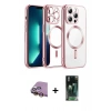 MARSİLYAN™- iPhone 15 Kılıf Nova Işık Özel Seri - Şeffaf 360 Full Body Arka Koruyucu + Raze Metal Kamera Lens - SI