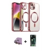 MARSİLYAN™- iPhone 15 Kılıf Nova Işık Özel Seri - Şeffaf 360 Full Body Arka Koruyucu + Raze Metal Kamera Lens - SI
