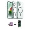 MARSİLYAN™- iPhone 15 Kılıf Nova Işık Özel Seri - Şeffaf 360 Full Body Arka Koruyucu + Raze Metal Kamera Lens - SI
