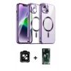 MARSİLYAN™- iPhone 15 Kılıf Nova Işık Özel Seri - Şeffaf 360 Full Body Arka Koruyucu + PVD Metal Kamera Lens - TU