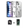 MARSİLYAN™- iPhone 15 Kılıf Nova Işık Özel Seri - Şeffaf 360 Full Body Arka Koruyucu + PVD Metal Kamera Lens - TU