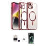 MARSİLYAN™- iPhone 15 Kılıf Nova Işık Özel Seri - Siyah 360 Mat Full Body Arka Koruyucu + Bilvis Titan Kamera Lens - YL