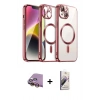 MARSİLYAN™- iPhone 15 Kılıf Nova Işık Özel Seri - Siyah Bilvis 3D Mat Cam Ekran Koruyucu + Sarı Raze Metal Kamera Lens