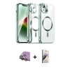 MARSİLYAN™- iPhone 15 Kılıf Nova Işık Özel Seri - Siyah Bilvis 3D Mat Cam Ekran Koruyucu + Sarı Raze Metal Kamera Lens