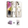 MARSİLYAN™- iPhone 15 Kılıf Nova Işık Özel Seri - Siyah Bilvis 3D Mat Cam Ekran Koruyucu + Sarı Raze Metal Kamera Lens