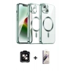 MARSİLYAN™- iPhone 15 Kılıf Nova Işık Özel Seri - Siyah Bilvis 3D Mat Cam Ekran Koruyucu + PVD Metal Kamera Lens - TU