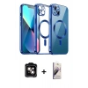 MARSİLYAN™- iPhone 15 Kılıf Nova Işık Özel Seri - Siyah Bilvis 3D Mat Cam Ekran Koruyucu + PVD Metal Kamera Lens - TU