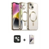MARSİLYAN™- iPhone 15 Kılıf Nova Işık Özel Seri - Siyah Bilvis 3D Mat Cam Ekran Koruyucu + PVD Metal Kamera Lens - YL