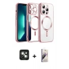 MARSİLYAN™- iPhone 15 Kılıf Nova Işık Özel Seri - Siyah Bilvis 3D Mat Cam Ekran Koruyucu + PVD Metal Kamera Lens - YL