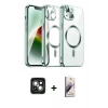 MARSİLYAN™- iPhone 15 Kılıf Nova Işık Özel Seri - Siyah Bilvis 3D Mat Cam Ekran Koruyucu + PVD Metal Kamera Lens - YL