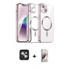 MARSİLYAN™- iPhone 15 Kılıf Nova Işık Özel Seri - Siyah Bilvis 3D Mat Cam Ekran Koruyucu + PVD Metal Kamera Lens - YL