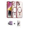 MARSİLYAN™- iPhone 15 Kılıf Nova Işık Özel Seri - Siyah Bilvis 3D Mat Cam Ekran Koruyucu + Raze Metal Kamera Lens - YL