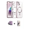 MARSİLYAN™- iPhone 15 Kılıf Nova Işık Özel Seri - Siyah Bilvis 3D Mat Cam Ekran Koruyucu + Raze Metal Kamera Lens - YL