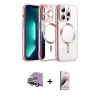 MARSİLYAN™- iPhone 15 Kılıf Nova Işık Özel Seri - Siyah Bilvis 3D Mat Cam Ekran Koruyucu + Raze Metal Kamera Lens - YL