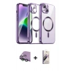 MARSİLYAN™- iPhone 15 Kılıf Nova Işık Özel Seri - Siyah Bilvis 3D Mat Cam Ekran Koruyucu + Raze Metal Kamera Lens - YL