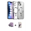 MARSİLYAN™- iPhone 15 Kılıf Nova Işık Özel Seri - Siyah Bilvis 3D Mat Cam Ekran Koruyucu + Raze Metal Kamera Lens - YL