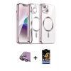 MARSİLYAN™- iPhone 15 Kılıf Nova Işık Özel Seri - Siyah Buffer Hayalet Cam Ekran Koruyucu + Raze Metal Kamera Lens - PE