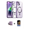 MARSİLYAN™- iPhone 15 Kılıf Nova Işık Özel Seri - Siyah Buffer Hayalet Cam Ekran Koruyucu + Sarı Raze Metal Kamera Lens