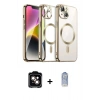 MARSİLYAN™- iPhone 15 Kılıf Nova Işık Özel Seri - Siyah Joko Magic 5D Cam + PVD Metal Kamera Lens - TU