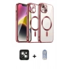 MARSİLYAN™- iPhone 15 Kılıf Nova Işık Özel Seri - Siyah Joko Magic 5D Cam + PVD Metal Kamera Lens - YL
