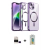 MARSİLYAN™- iPhone 15 Kılıf Nova Işık Özel Seri - Siyah Polymer Nano Ekran Koruyucu + Bilvis Titan Kamera Lens - SH