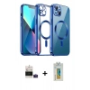 MARSİLYAN™- iPhone 15 Kılıf Nova Işık Özel Seri - Siyah Polymer Nano Ekran Koruyucu + Bilvis Titan Kamera Lens - PE