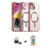 MARSİLYAN™- iPhone 15 Kılıf Nova Işık Özel Seri - Siyah Polymer Nano Ekran Koruyucu + Bilvis Titan Kamera Lens - PE