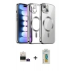MARSİLYAN™- iPhone 15 Kılıf Nova Işık Özel Seri - Siyah Polymer Nano Ekran Koruyucu + Bilvis Titan Kamera Lens - PE