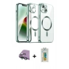 MARSİLYAN™- iPhone 15 Kılıf Nova Işık Özel Seri - Siyah Polymer Nano Ekran Koruyucu + Raze Metal Kamera Lens - YL