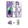 MARSİLYAN™- iPhone 15 Kılıf Nova Işık Özel Seri - Siyah Polymer Nano Ekran Koruyucu + Raze Metal Kamera Lens - SI