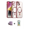 MARSİLYAN™- iPhone 15 Kılıf Nova Işık Özel Seri - Siyah Polymer Nano Ekran Koruyucu + Raze Metal Kamera Lens - SI