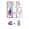 MARSİLYAN™- iPhone 15 Kılıf Nova Işık Özel Seri - Siyah Polymer Nano Ekran Koruyucu + Raze Metal Kamera Lens - YL