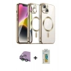 MARSİLYAN™- iPhone 15 Kılıf Nova Işık Özel Seri - Siyah Polymer Nano Ekran Koruyucu + Raze Metal Kamera Lens - YL