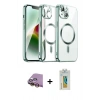 MARSİLYAN™- iPhone 15 Kılıf Nova Işık Özel Seri - Siyah Polymer Nano Ekran Koruyucu + Raze Metal Kamera Lens - SI