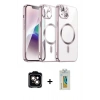 MARSİLYAN™- iPhone 15 Kılıf Nova Işık Özel Seri - Siyah Polymer Nano Ekran Koruyucu + PVD Metal Kamera Lens - TU