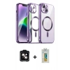 MARSİLYAN™- iPhone 15 Kılıf Nova Işık Özel Seri - Siyah Polymer Nano Ekran Koruyucu + PVD Metal Kamera Lens - TU